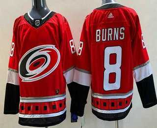 Men%27s Carolina Hurricanes #8 Brent Burns Red Authentic Jersey